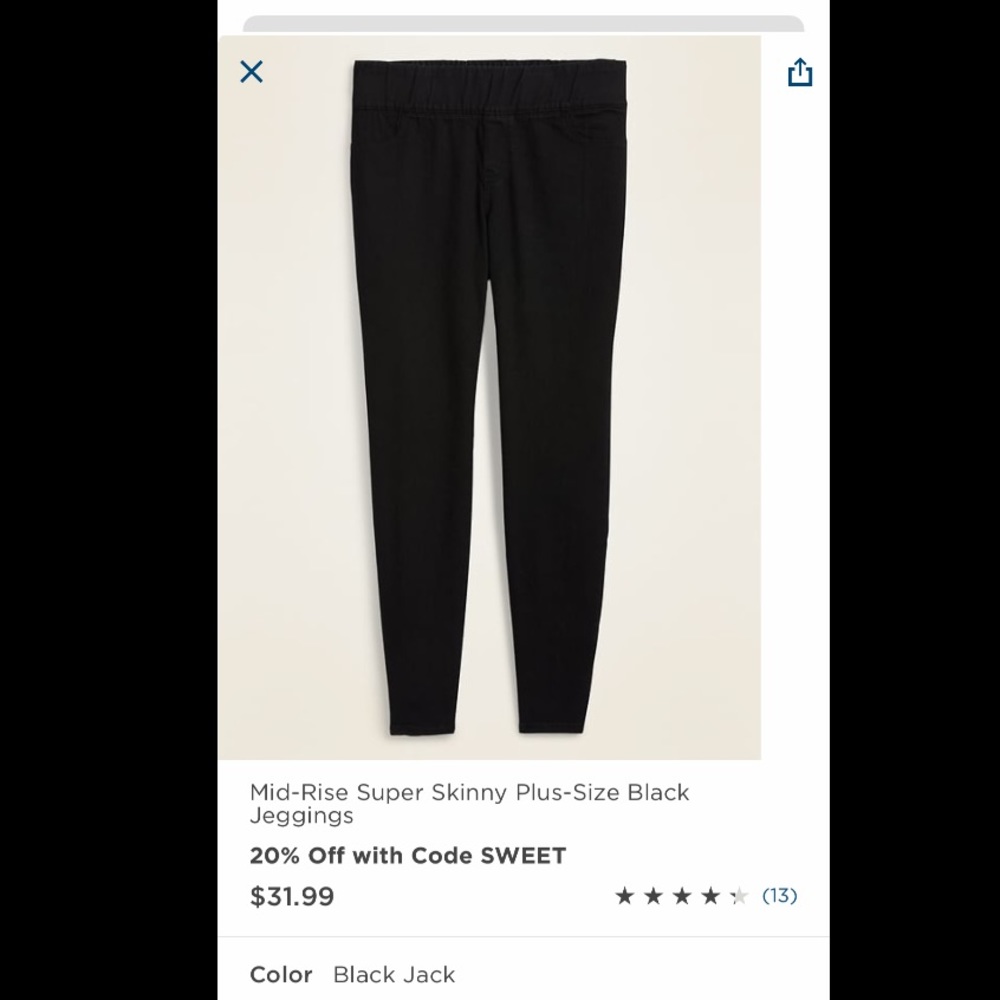 Black Midrise Jeggings Old Navy